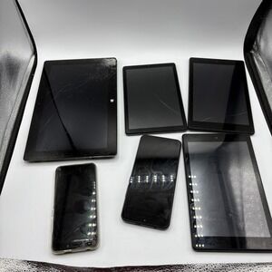 Lot of 6 Mixed Tablets & Smartphones Parts Repair As-Is Amazon Fire Windows